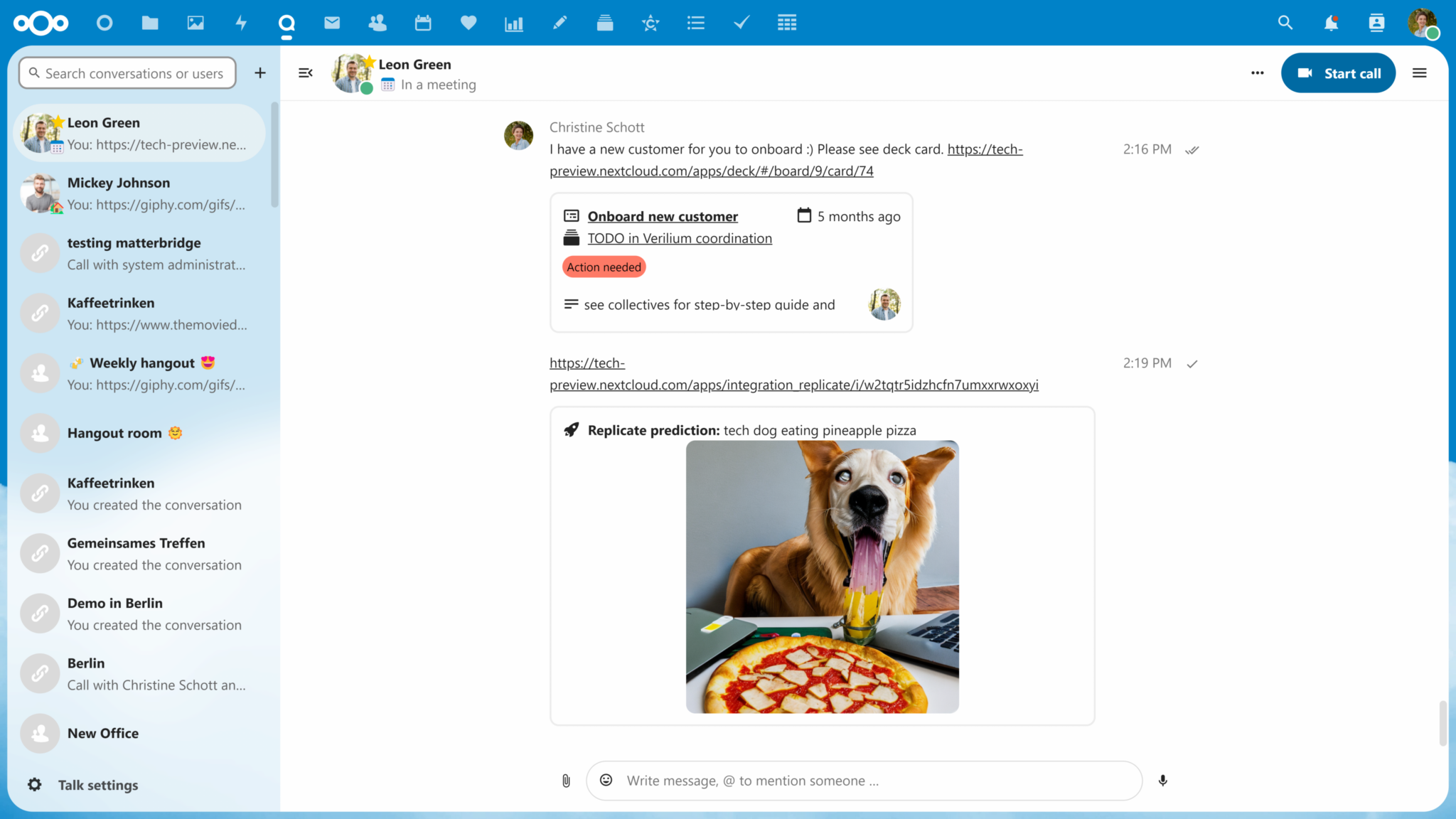 Nextcloud Talk in Hub 4 next level video chat Nextcloud