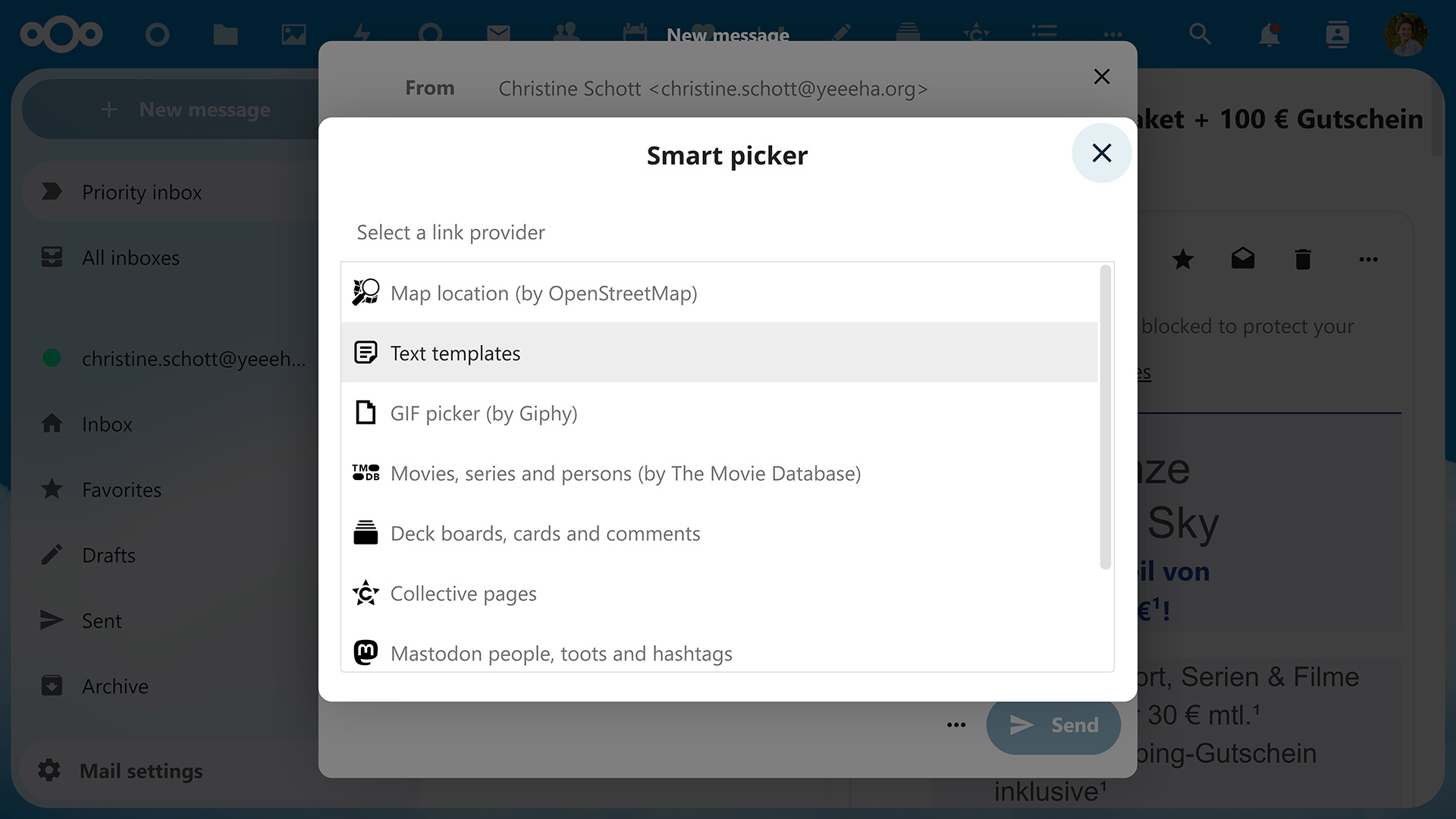 Smart Picker intelligent feature in Groupware