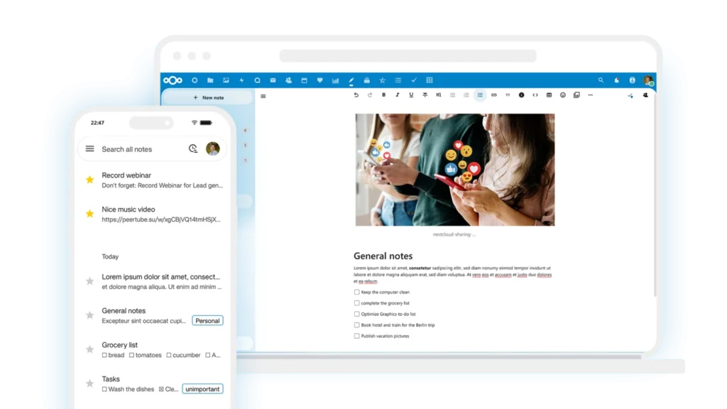 Nextcloud Notes: secure note-taking, integrated
