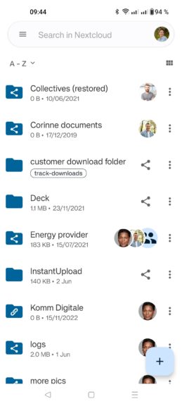 Nextcloud Files Android detail view of folders