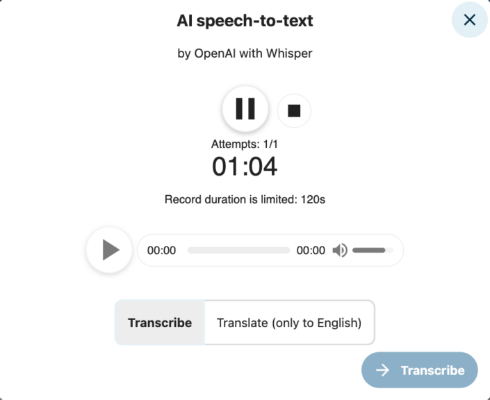 Voice typing using speech-to-text by Whisper in Nextcloud - AI-powered content collaboration tools 