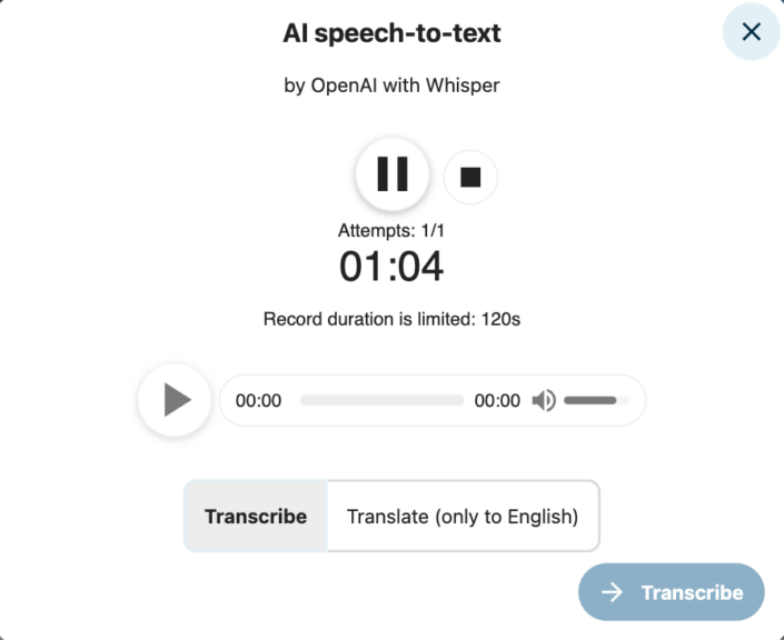 Voice typing using speech-to-text by Whisper in Nextcloud - AI-powered content collaboration tools