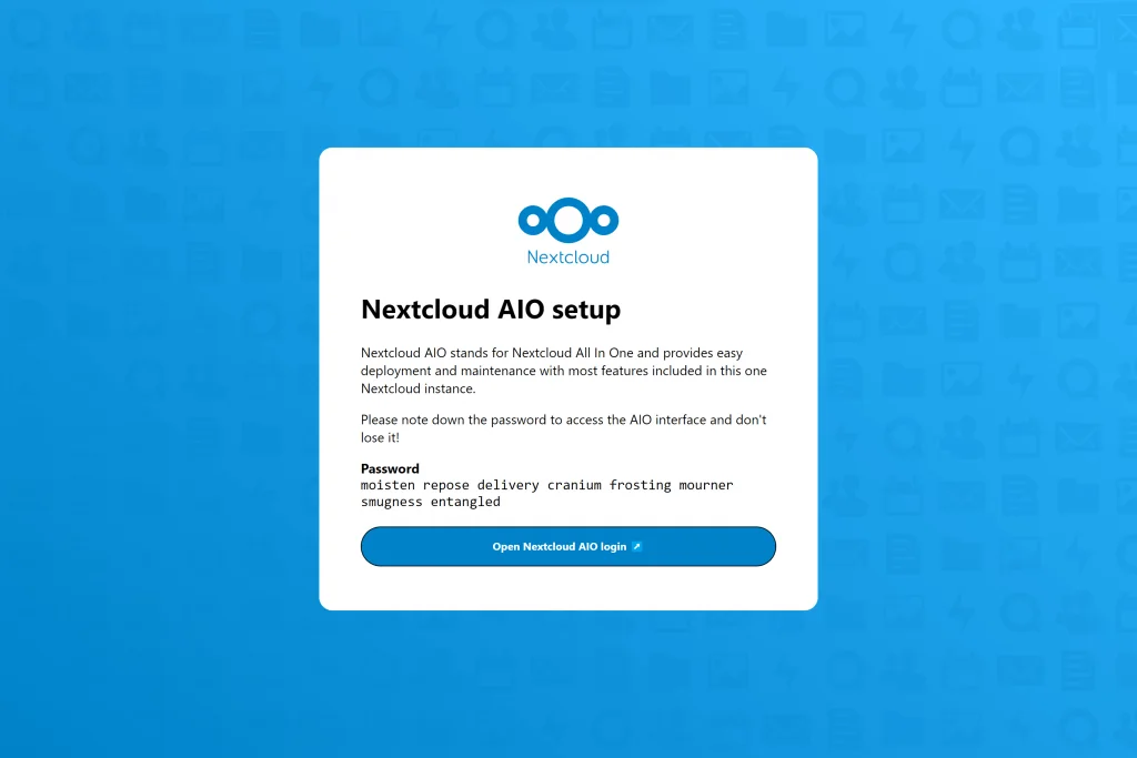 Nextcloud AIO setup