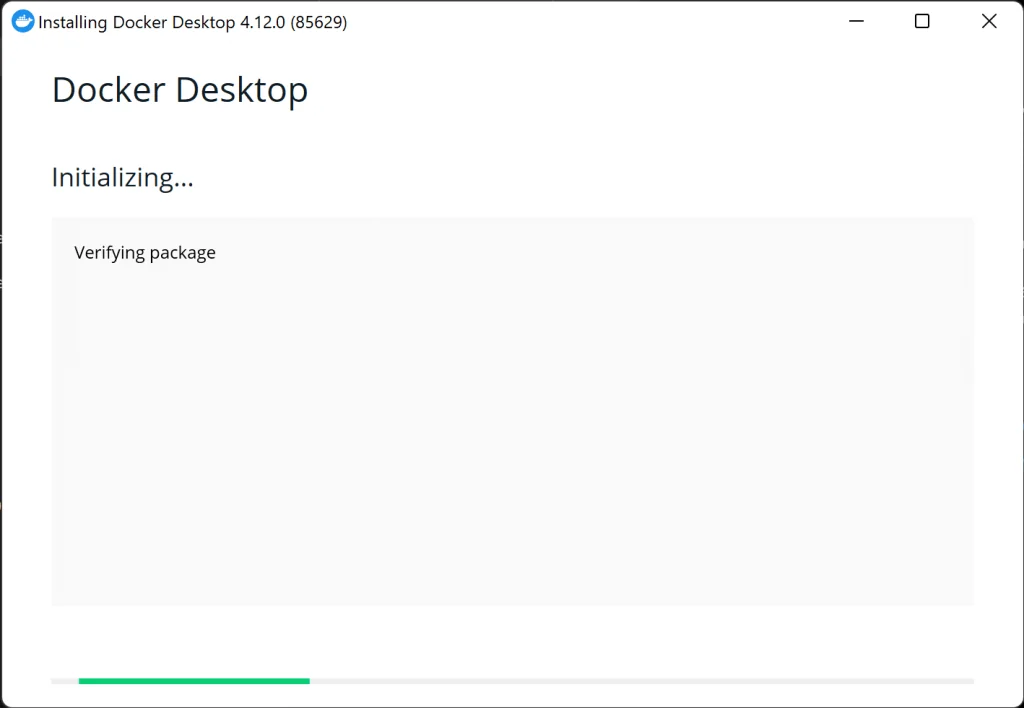 Docker Desktop installation process