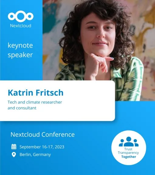 Nextcloud Conference 2023 keynote speaker: Katrin Fritsch