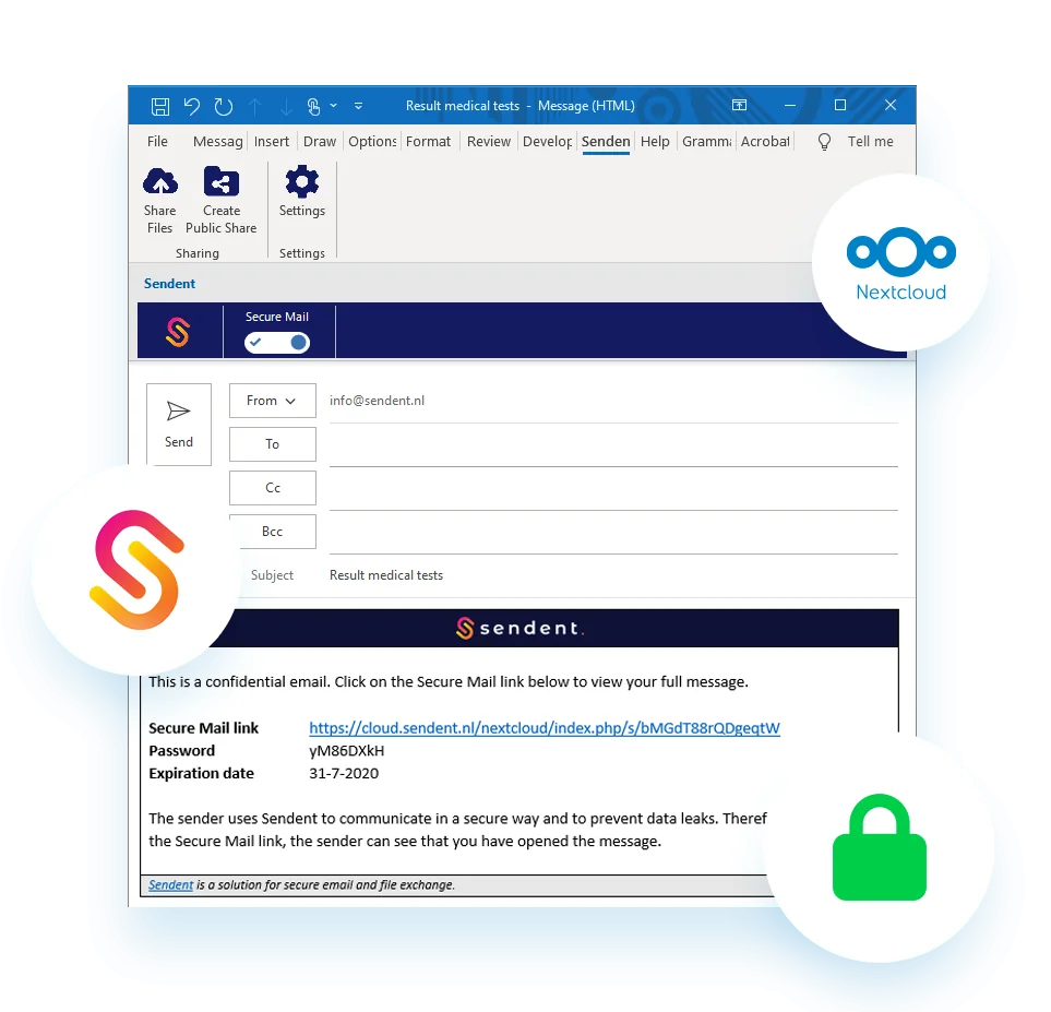 Microsoft Outlook secure Nextcloud Mail