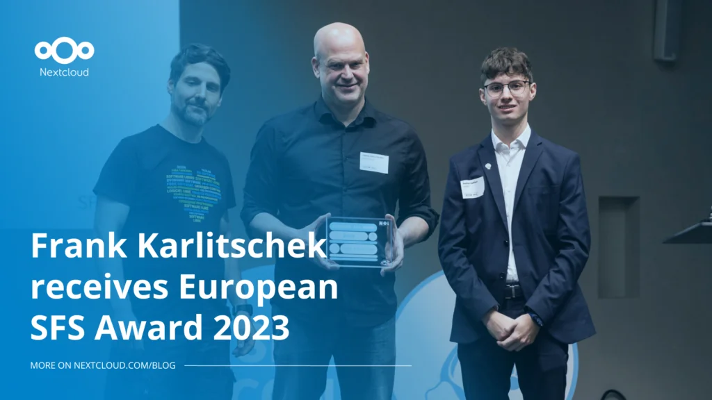 Frank Karlitschek, Nextcloud founder, wins the European SFS Award