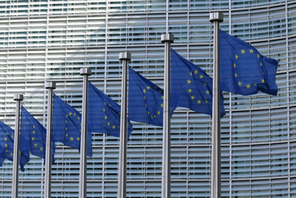Row of European Union flags